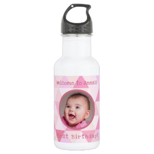 Baby Girl's First Birthday   Water Bottle