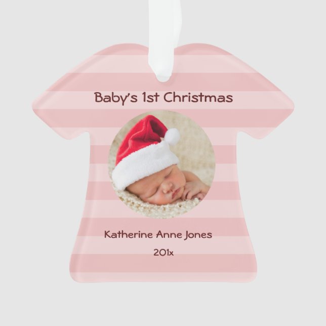 Baby Girl's First Christmas Acrylic Ornament (Front)