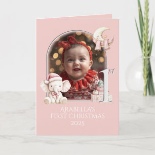 Baby Girls First Christmas photograph** Holiday Card