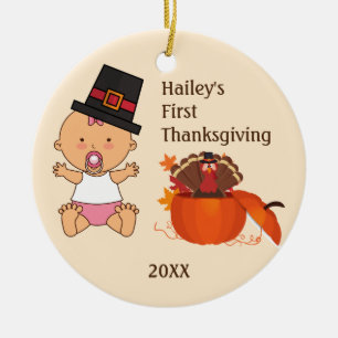 Baby Girl's First Thanksgiving Ornament
