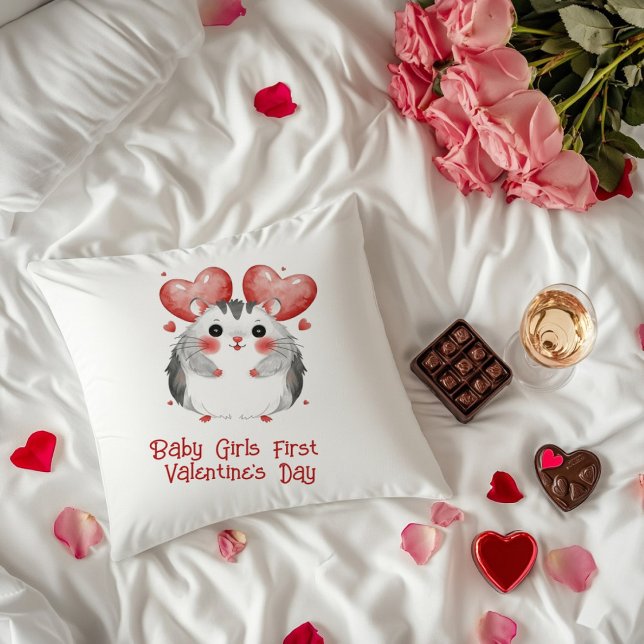 Baby Girls First Valentine's Day Cushion (Creator Uploaded)