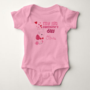 Baby Girl's First Valentine's Day Cute Pink Bodysuit