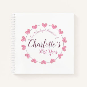 Baby girl's first year mum and dad blank journal