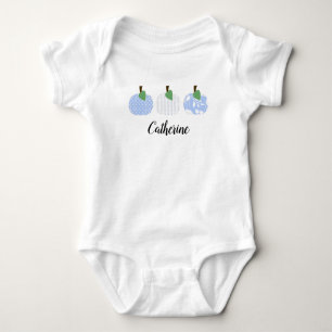 Baby Girls Light Blue Pumpkin Trio Bodysuit
