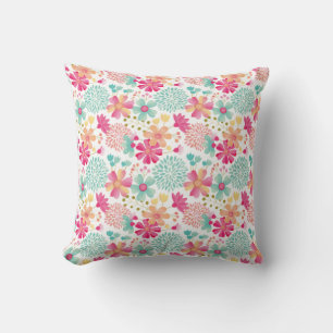 Baby Girls Painted Floral Pattern Nursery Pillow