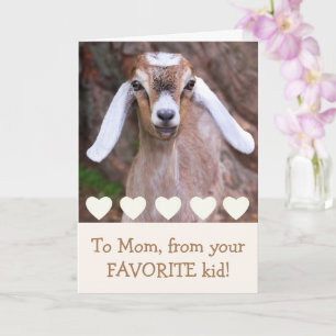 Baby Goat And Hearts Mother's Day Card