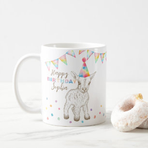 Baby Goat Birthday Party Animal Pastel  Coffee Mug
