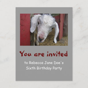 Baby Goat Birthday Party Invitation