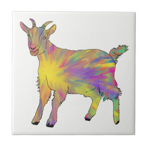 Baby Goat Colourful Cute farm Animal Art Painting Tile