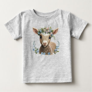 Baby Goat Flower Crown Baby T-Shirt