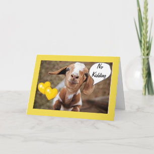 BABY GOAT IS NOT KIDDING AROUND ON BIRTHDAY FRIEND CARD