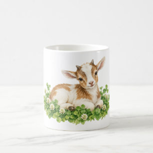 Baby Goat Kid in Clover Coffee Mug