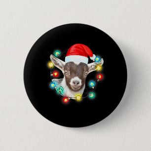 Baby Goat Pajama Santa Farm Animal Farmer Goat 6 Cm Round Badge