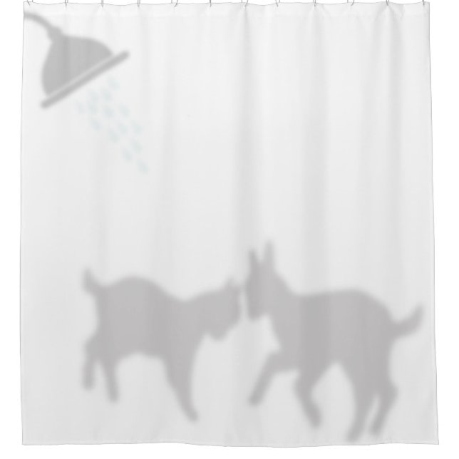 Baby Goats Shadow Silhouette Shadow Buddies Shower Curtain (Front)
