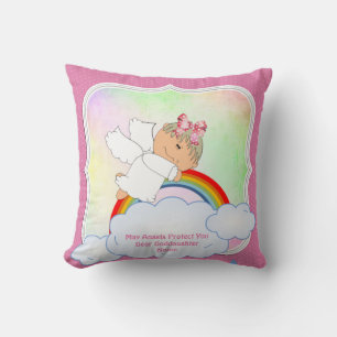 Baby Goddaughter Gift Baptism Communion Angel Pink Cushion