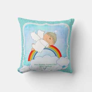 Baby Godson Gift Communion Baptism Cute Angel Cushion