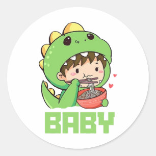 baby godzilla classic round sticker