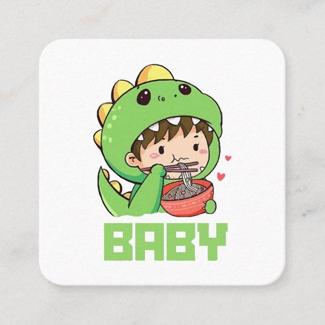baby godzilla square business card (Front)