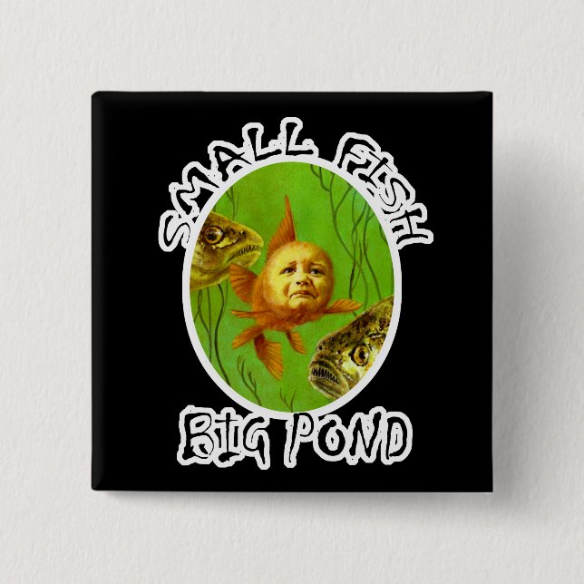 Baby Goldfish Square Badge Button (Front)