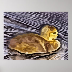 baby goose painting poster