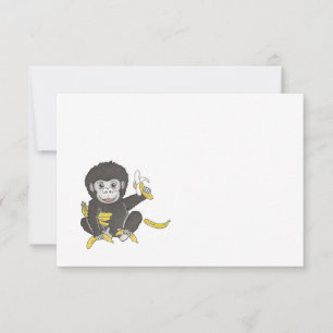 Baby Gorilla Any Occasion Flat Note Card