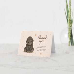 Baby Gorilla Baby Shower Thank You Card