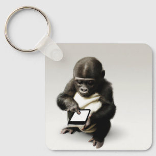 Baby gorilla Keyholder / Chibi Gorilla Key Holder  Ring