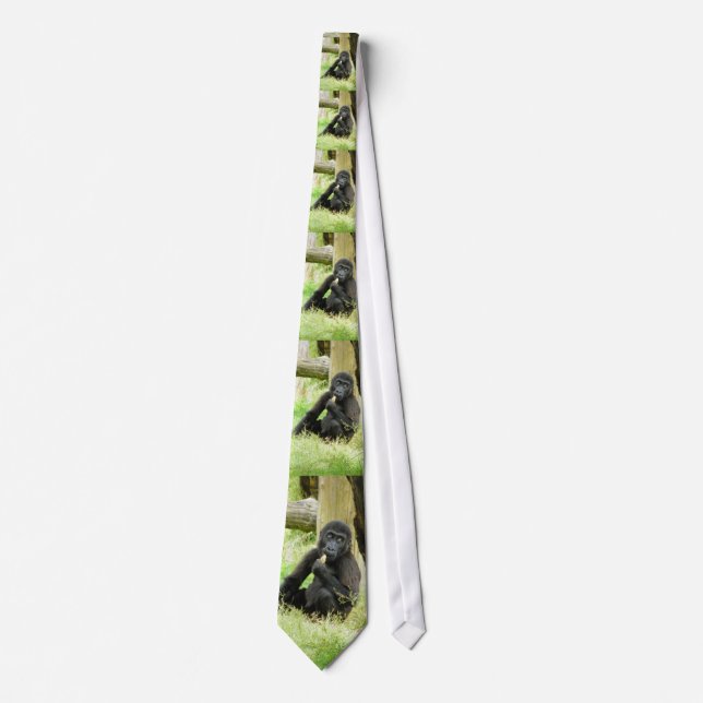 Baby Gorilla Snacking Tie (Front)