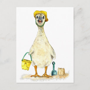 Baby Gosling on the Beach Postcard