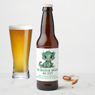 Baby green Dragon Home Brew Beer Bottle Label
