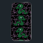 Baby green dragon pattern incipio watson™ iPhone 5 wallet case<br><div class="desc">A charming depiction of a baby green dragon delicately poised against a sleek black background,  radiating an endearing and whimsical charm. The contrast between the vibrant hues of the dragon and the dark backdrop creates a visually striking image that exudes a sense of youthful wonder and enchantment.</div>