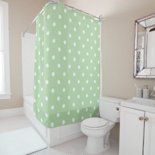 Baby Green Polka Dots Shower Curtain