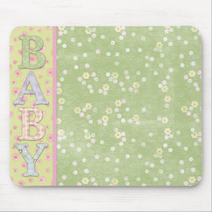 Baby Green Yellow Pink Roses Mousepad Mouse Pad