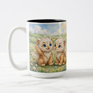 Baby Griffin Meadow Mug – Sunny Wildflower Fantasy