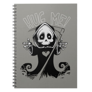 Baby Grim Reaper Hug Me Spiral Notebook
