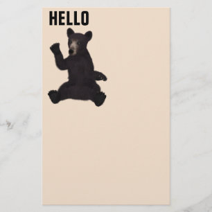BABY GRIZZLY BEAR HELLO STATIONERY