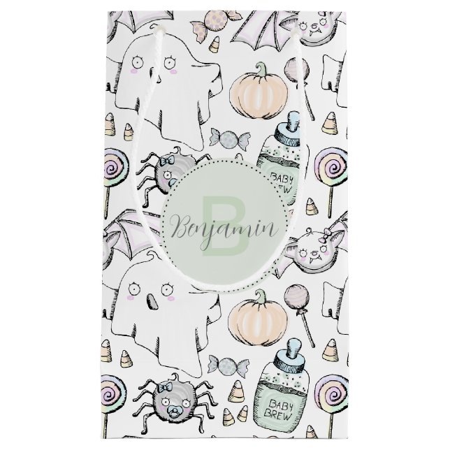 Baby Halloween Monogrammed Gift Bag (Front)