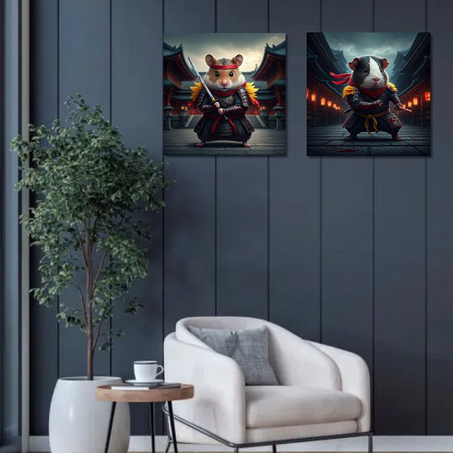 Baby Hamster and Guinea Pig Ninjas Print Set of 2 (Creator Uploaded)