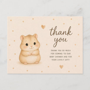 Baby Hamster Baby Shower Thank You Postcard