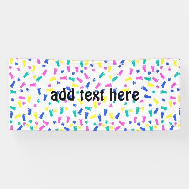 Baby Hand Prints and Foot Prints Banner (Horizontal)