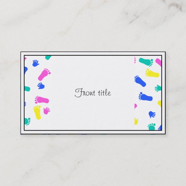 Baby Hand Prints and Foot Prints Business Card (Front)