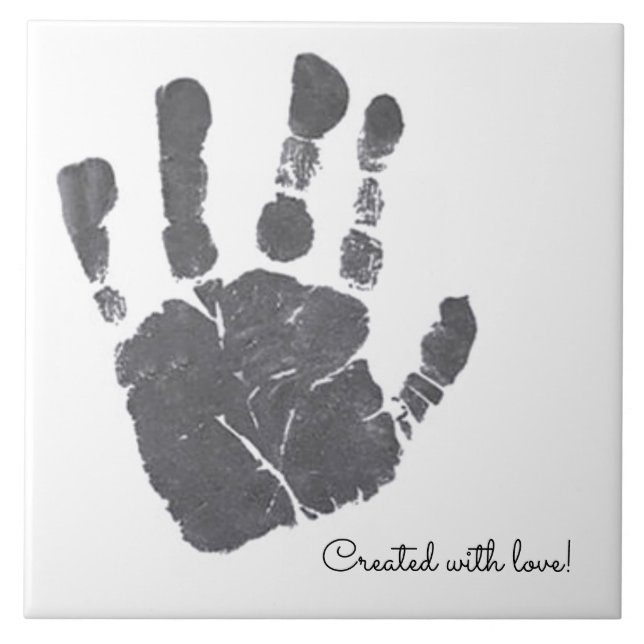 Baby Handprint Nursery Decorative  Tile (Front)
