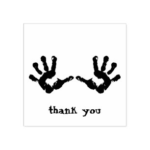 Baby Hands Newborn Thank You Rubber Stamp