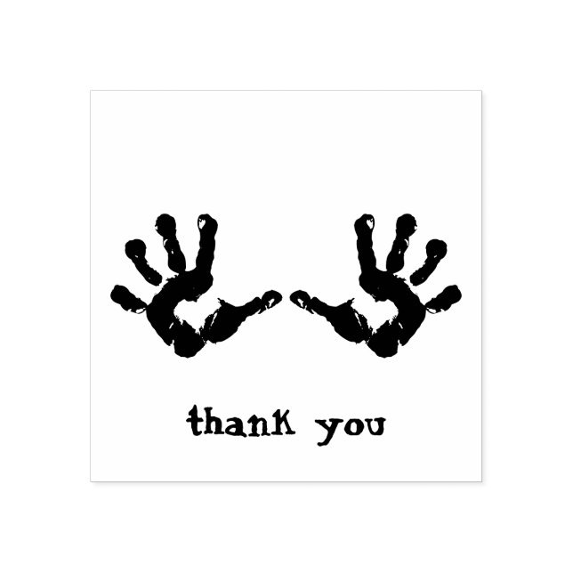 Baby Hands Newborn Thank You Rubber Stamp (Imprint)
