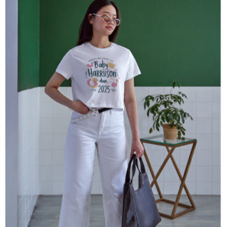 Baby Harrison Due 2025 | Adorable Pregnancy  T-Shirt
