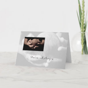 Baby Head in Hands Congratulations Card
