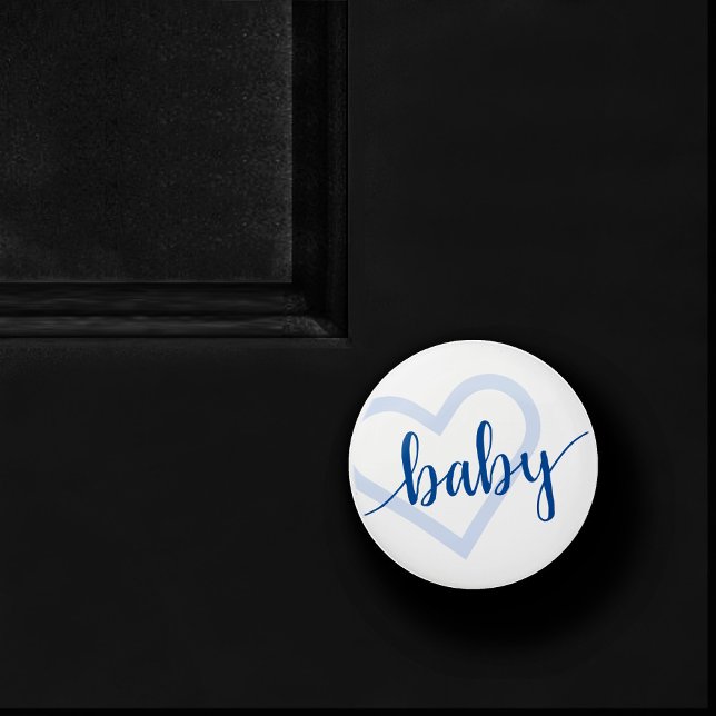 Baby Heart | Cerulean Blue Classic Flourish Script Ceramic Knob (Creator Uploaded)