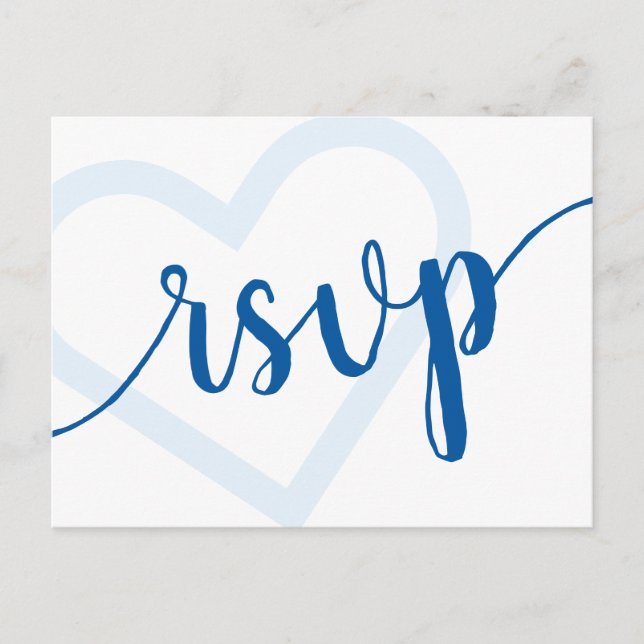 Baby Heart | Cerulean Blue Classic RSVP Entree Postcard (Front)