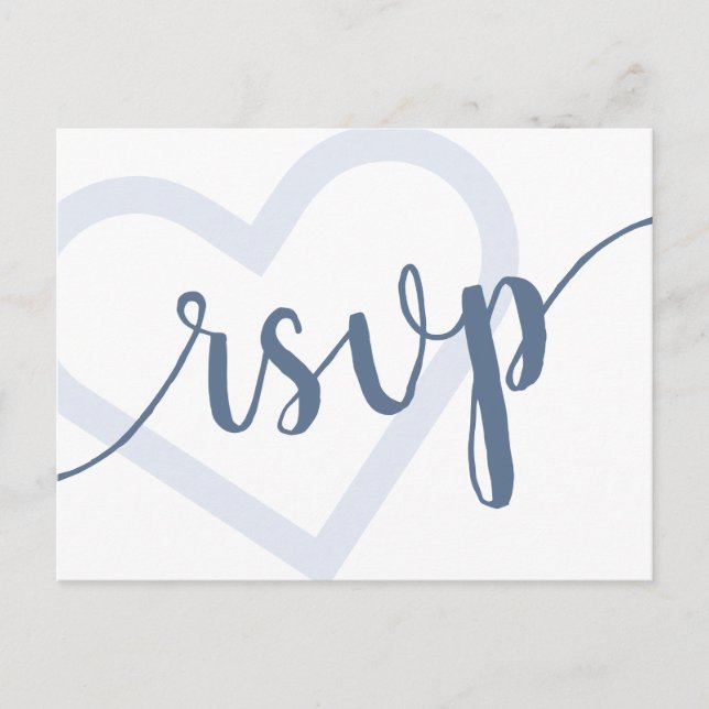 Baby Heart | Dusty Blue Shower or Reveal Response Postcard (Front)