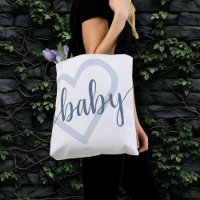 Baby Heart | Dusty Slate Blue Flourish Script